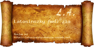 Latosinszky Amázia névjegykártya